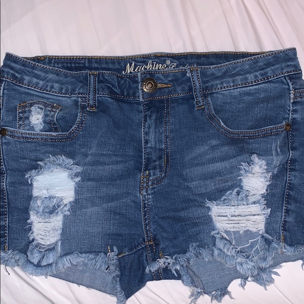 Ripped denim shorts